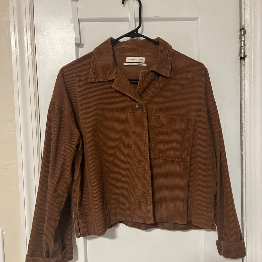 Urban Outfitters Cropped Corduroy Button-Down Shirt Jacket